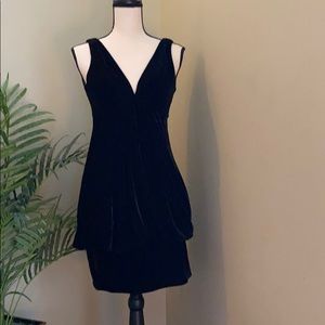 London Times Black Velvet  Mini Dress